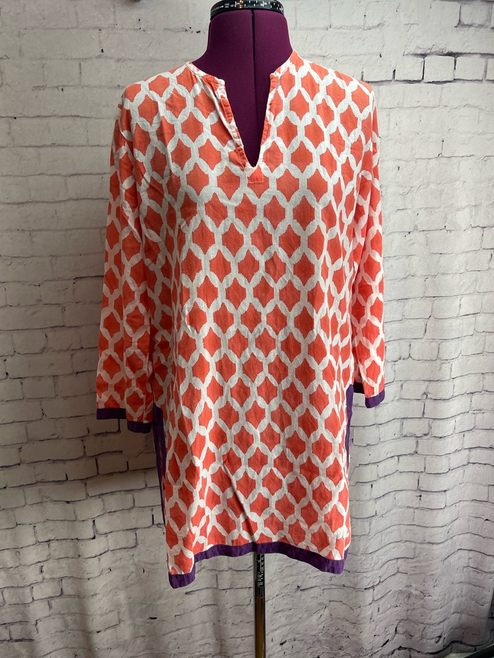 Roberta roller rabbit for piperlime size small Kurta tunic orange